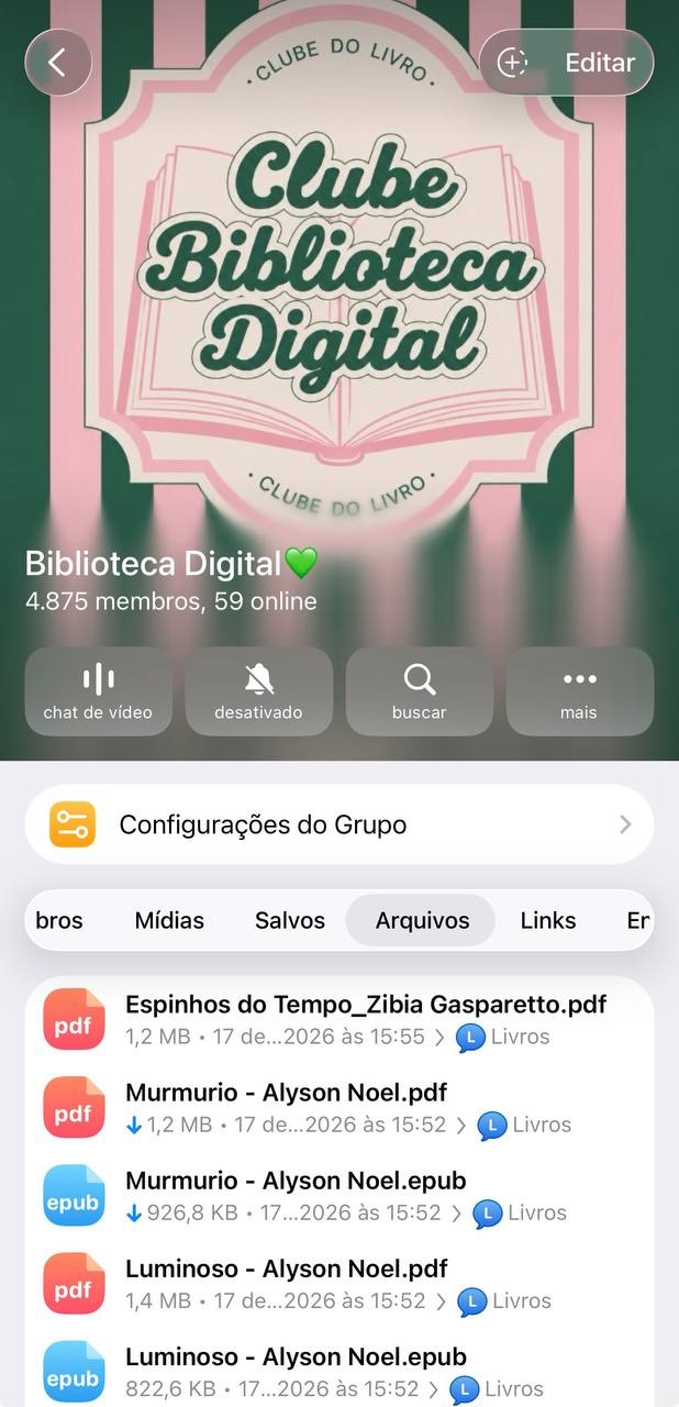 Grupo do Telegram Biblioteca Digital