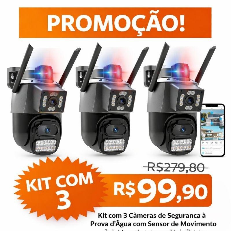 Kit de Câmeras de Segurança Wi-Fi 360º