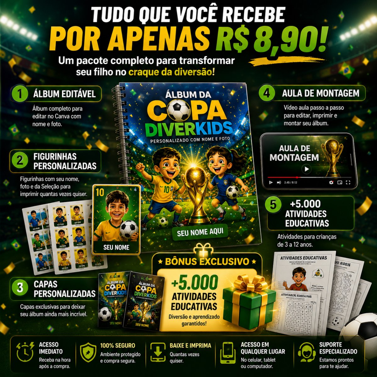 Criança brincando com futebol